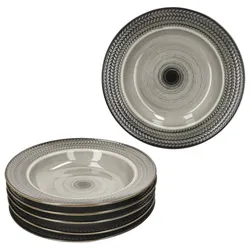 Mäser Prospero 6x Suppenteller braun 220ml Porzellan 6 Pers. tiefe Teller Pasta