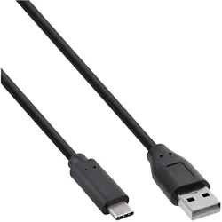 INLINE USB 2,0 Kabel, USB-C Stecker an A Stecker, schwarz, 3m