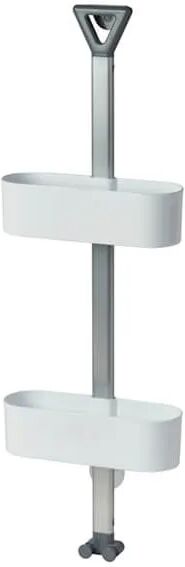 Showerdrape Elements White 2-Tier Basket Hanging Shower Caddy