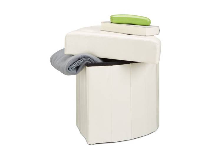 Relaxdays Eckiger Hocker mit Stauraum