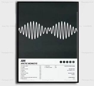 Inspired Finds Arctic Monkeys Album Cover Canvas Poster Wall Art For Room Decor am Monochrome Iconic Cover 11.81x15.75in (no Frame)