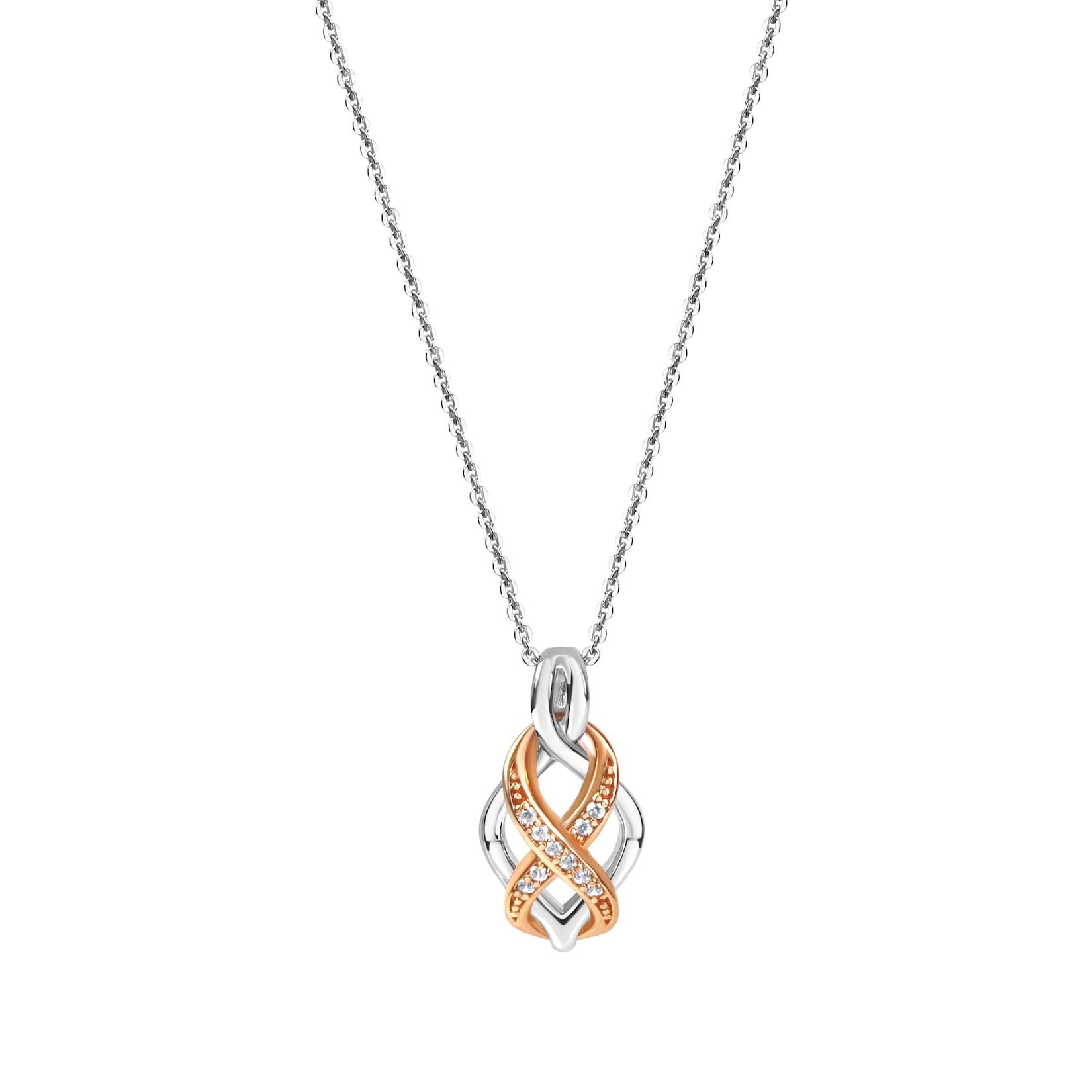 Zeeme Silber Halskette Silber 925 zweifarbig mit Unendlichkeits-Motiv