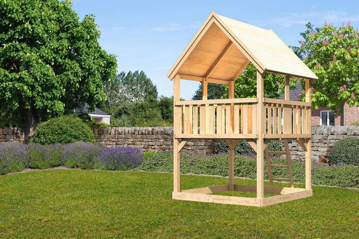 KARIBUHOLZT Akubi Luis natur inkl. Sandkiste 08441626