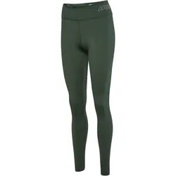 hummel hmlTE FUNDAMENTAL Mid-Waist Leggings Damen 6126 - climbing ivy XS