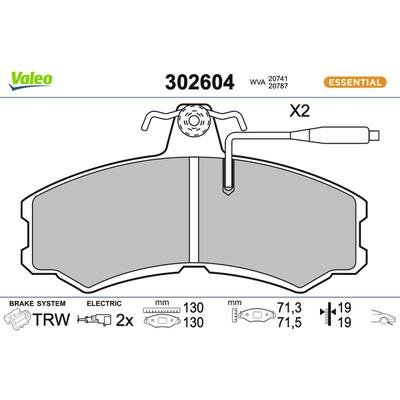 VALEO Bremsbelagsatz, Scheibenbremse 302604 Vorderachse für Peugeot Fiat Citroën
