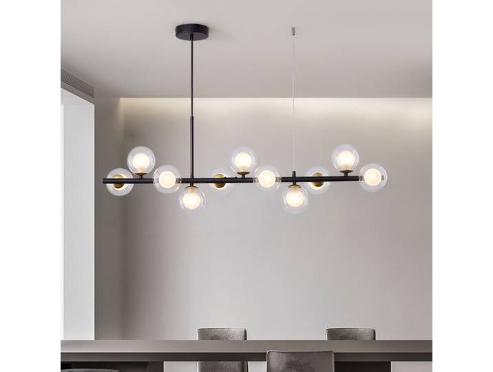Lampes suspendues modernes nordiques Sputnik 7/9/11 têtes verre métal pendentif LED lustre noir/or pour éclairage intérieur multi-chambre