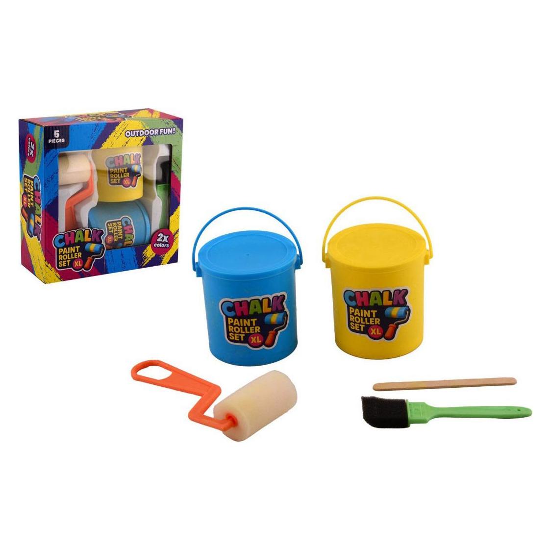 Johntoy Jumbo-Strassenmalkreiderollen, 2 Farben + Pinsel (70047340)