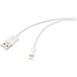 Renkforce USB-Kabel USB 2.0 USB-A Stecker, Apple Lightning Stecker 1.00 m Weiß (frosted) RF-5724084