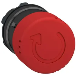 Schneider Electric ZB4BS8347 Not-Aus/Not-Halt-Schalter, Frontelement, Harmony XB4, Metall schwarz, 22mm, rot, Pilz 30mm, Drehentriegelung