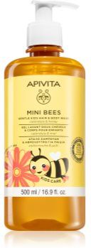 Apivita Mini Bees Gentle Kids Hair&Body wash Calendula&Honey gel de limpeza para corpo e cabelo 500 ml. Mini Bees Gentle Kids Hair&Body wash Calendula&Honey