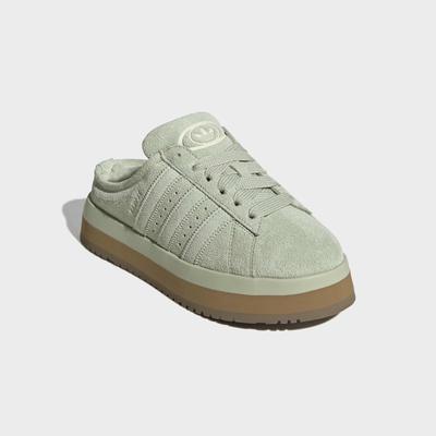 Clog ADIDAS ORIGINALS "CAMPUS 00S WINTER LOW", Damen, Gr. 37, beige (halo grün, halo grün, gum4), Leder, Schuhe Clog, Hausschuh, Pantolette, Mule, Slipper mit Plateua für Herbst und Winter