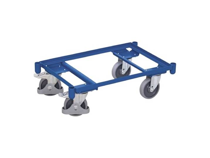 Euro System Roller mit Eckhülsen RAL5010 Enzianblau Rollwagen Kastenroller