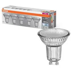 5er-PACK OSRAM LED GU10 Strahler PAR16 2,6W wie 35W neutralweisses Licht mit schmalem Lichtkegel 36° GLAS