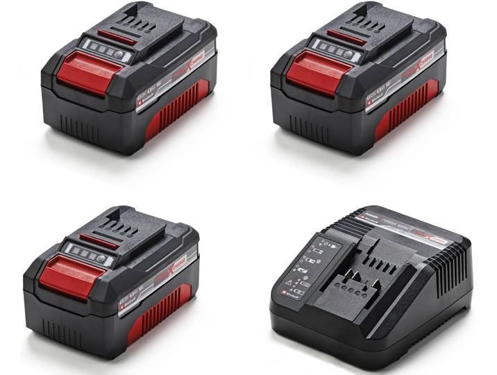 EINHELL Akku Starter-Set »PXC-Starter-Kit Multipack« , rot (schwarz, rot), 18 V, Akkumulatoren, 3 x 18V, 4Ah, inkl. Schnellladegerät, Akku Starter-Set