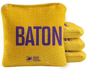 Skip's Garage Baton Rouge Yellow Dual Sided Cornhole Bags