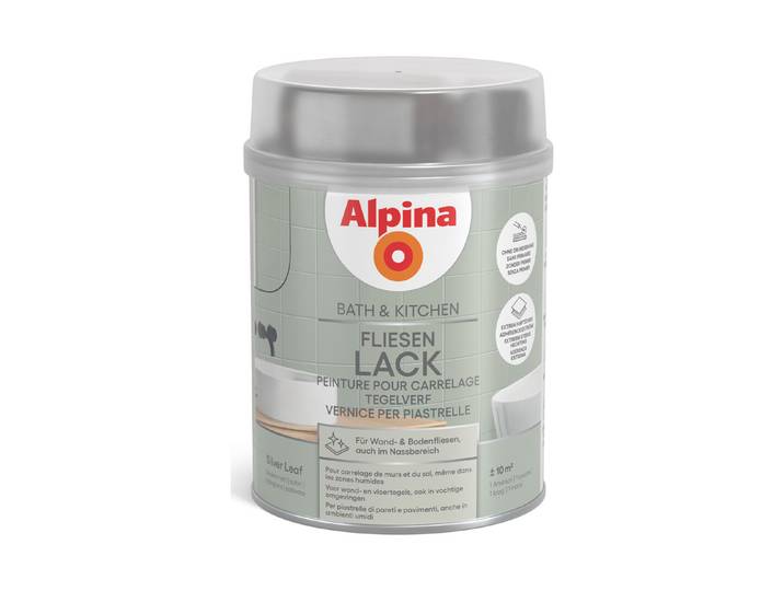 Alpina Bath & Kitchen Fliesen-Lack Silver Leaf 0,75 l