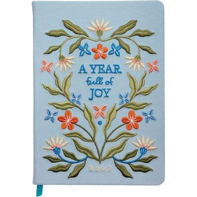 Taschenkalender A5 2027: A Year full of Joy, bestickt, hellblau