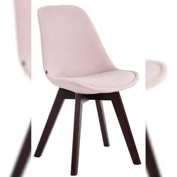 DELUKE Besucherstuhl LAGOS - Samt Pink 48x55x84 cm Dunkelbraun | Besucherstühle Konferenzstuhl Wartezimmerstuhl Bürostühle Bürostuhl Konferenzraum