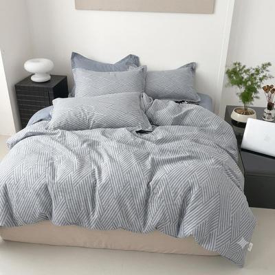 Say Yes Bedding Kang Zigzag Natural 100% Cotton Comforter Set - Grey