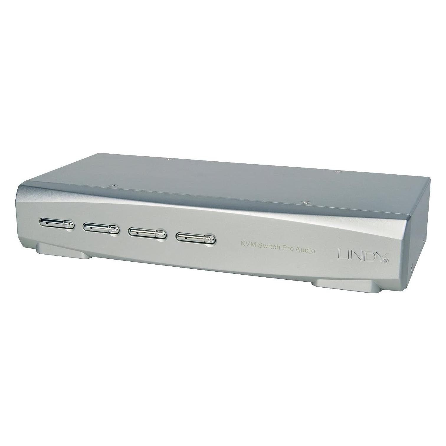 Lindy 4 Port DisplayPort 1.2 KVM Switch Pro Audio USB 2.0 (39305)