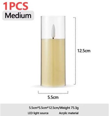 Inspired Living Realistic Flameless LED Candle With Moving Wick Battery Operated Home Decor m 1pc