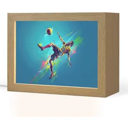 NACHTTISCHLAMPE Fußballer - Farbspritzer - Farbenfroh - Ball 20x15 cm