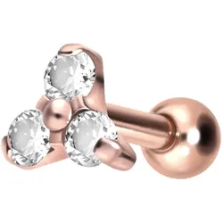 Titan Ohrpiercing mit Innengewinde KRISTALLBLUME