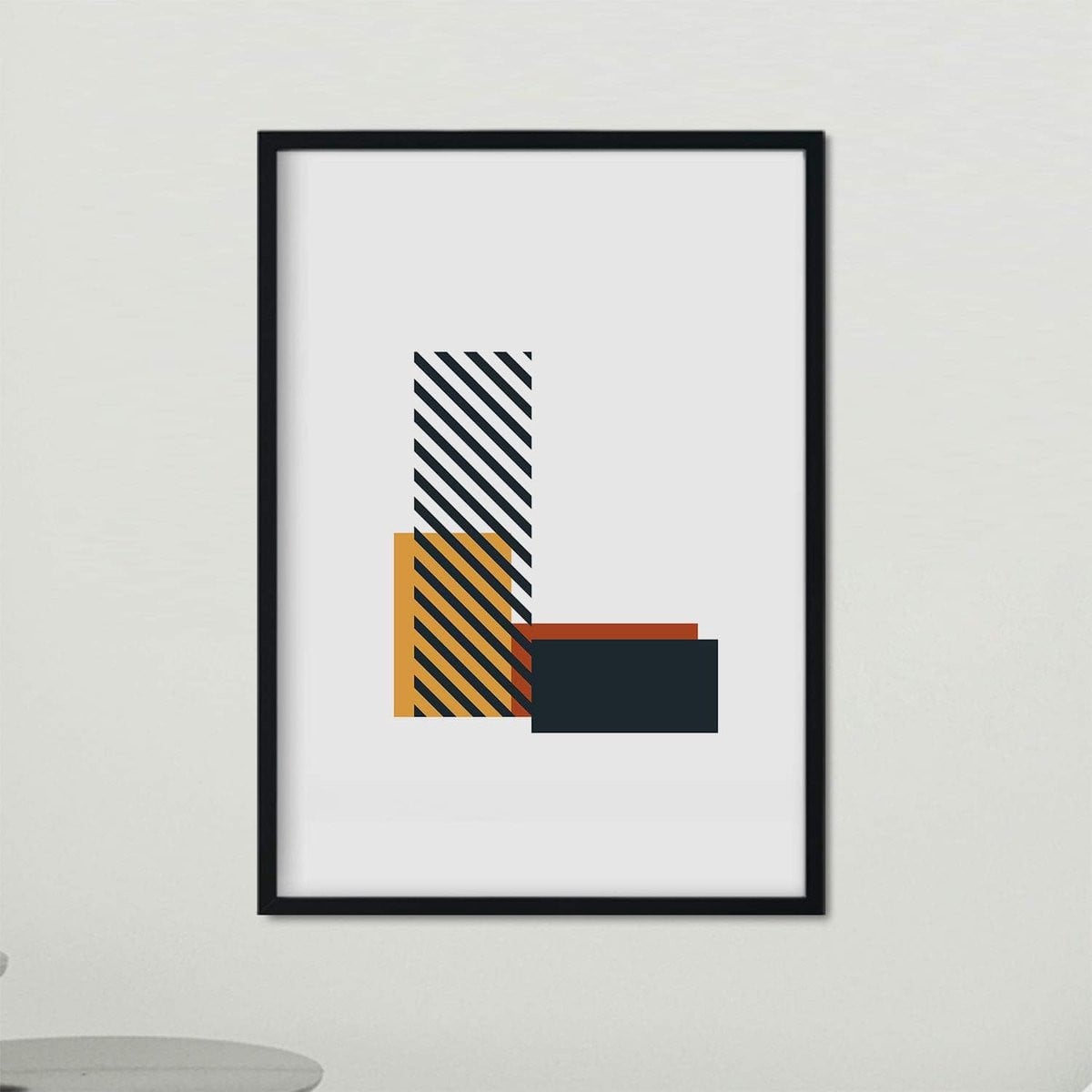 Lijst met Poster Alfabet Print in Geometrische Stijl, A4 Formaat, Meerdere Kleuren