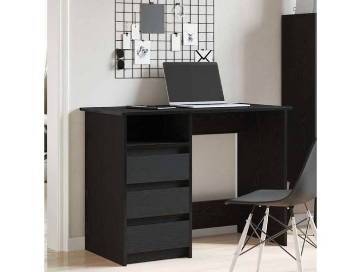Bureau Noir CLOUD Table à écrire Pour 1 personne noir 102x50x75 cm bois d'ingénierie BBB783