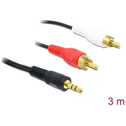 Delock Audio Kabel Klinke 3,5mm-> 2x Cinch, 3m