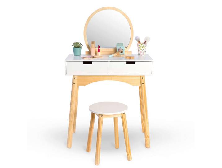 Musterkind Kinder-Stylingset Calendula, Natur, Weiß, Holz, 34x98x60 cm, female, EN 71, CE, Spielzeug, Kinderspielzeug, Sonstiges Spielzeug