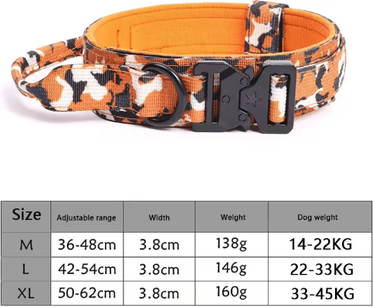 Inspire Picks Adjustable Tactical Dog Collar & Traction Rope For Medium & Large Dogs a04 xl