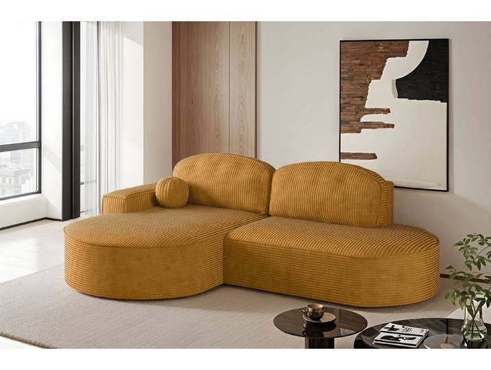Kaiser Möbel Ecksofa mit Schlaffunktion,Bettkasten Modena Runden stoff Poso/Arena/Salvador, Elegantes Design mit Funktionalität