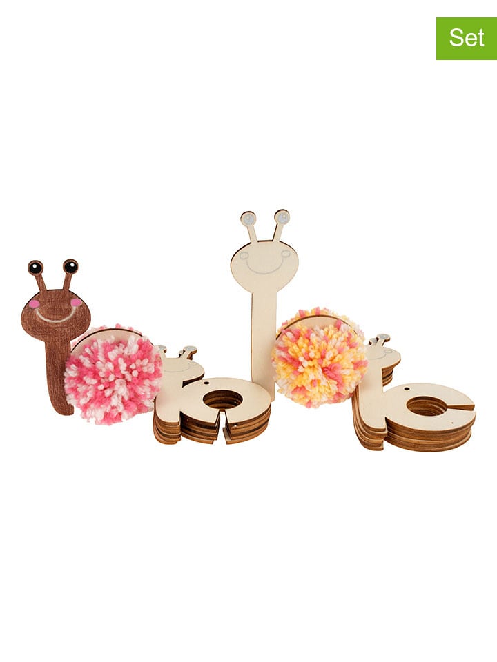 SUNNYSUE 12er-Bastelset "Pompon-Schnecken" in Natur - onesize