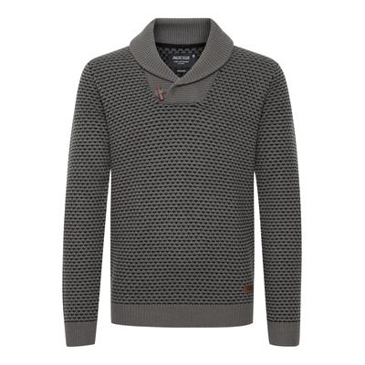 Strickfleece-Pullover INDICODE "Strickpullover IDCopent", Herren, Gr. M, grau (pewter), Obermaterial: 100% Polyacryl PAN., Pullover