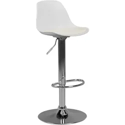 BARHOCKER Kunstleder Design KORSIKA, Weiß 40x40x104 cm