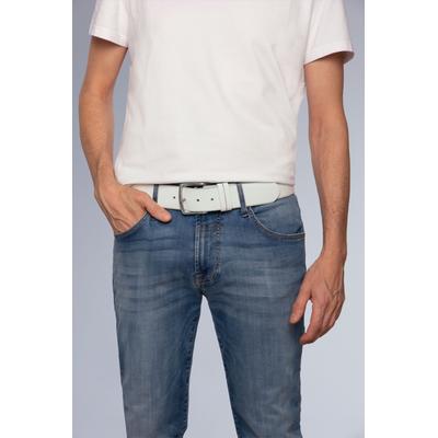 Ledergürtel CAMP DAVID, Herren, Gr. 95, weiß, Leder, unifarben, Gürtel Ledergürtel, mit Used-Optik