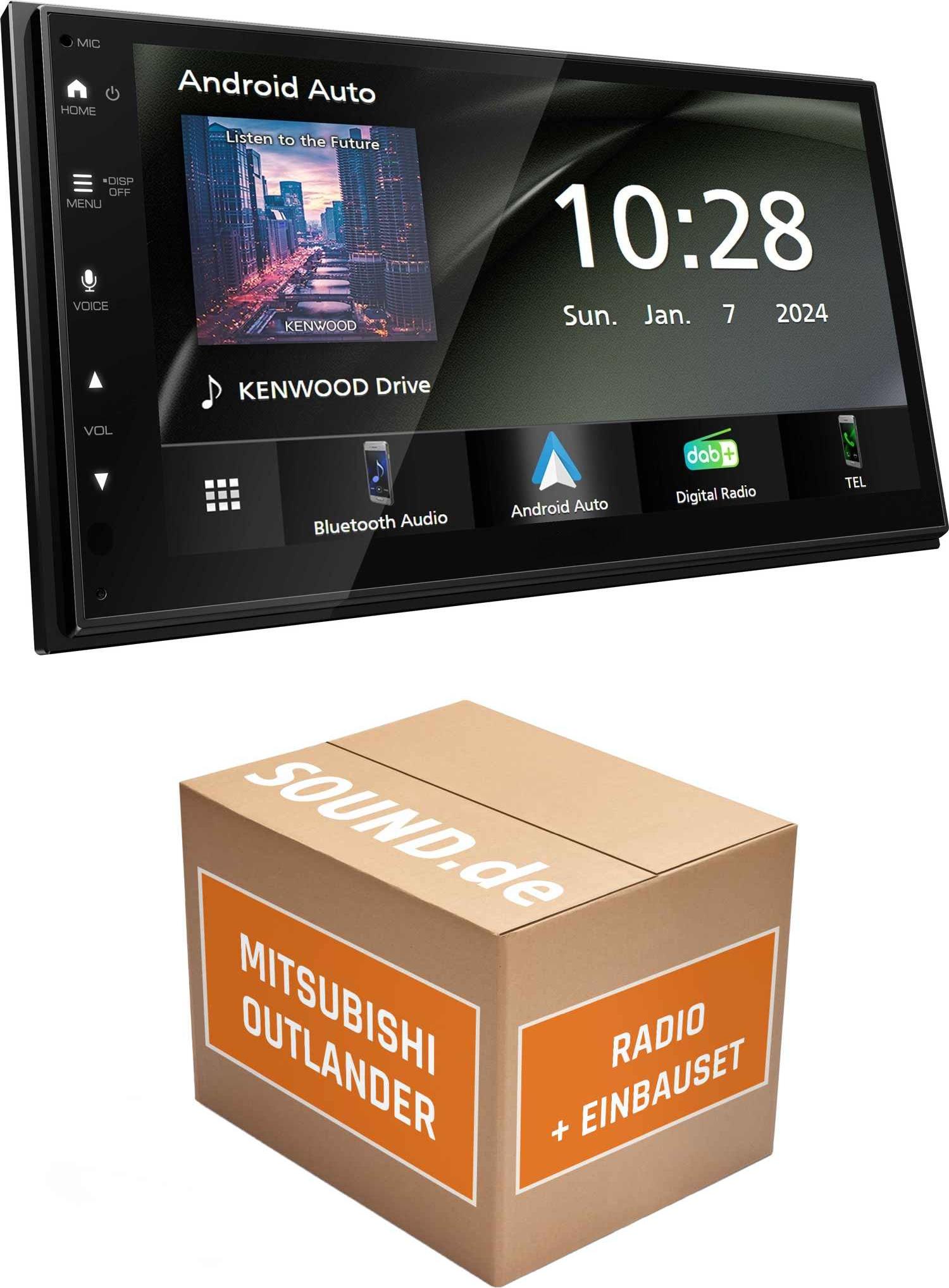 Autoradio Einbaupaket Kenwood DMX5023DABS passend für Mitsubishi Outlander CWO | Apple Carplay Android Auto APP Spiegelung