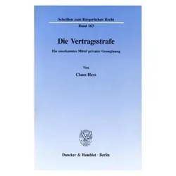 Die Vertragsstrafe, Fachbücher von Claus Hess