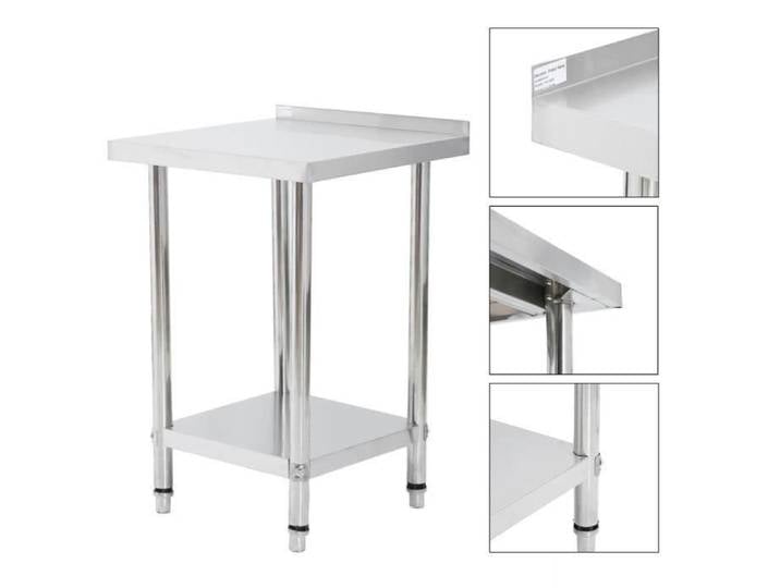 Table de travail - Plan de travail prof - étagère inox - Blanc