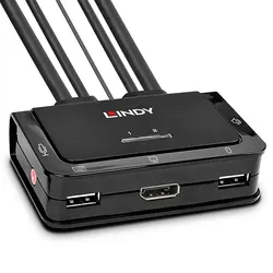 Lindy 42344 Tastatur/Video/Maus (KVM)-Switch Rack-Einbau Schwarz
