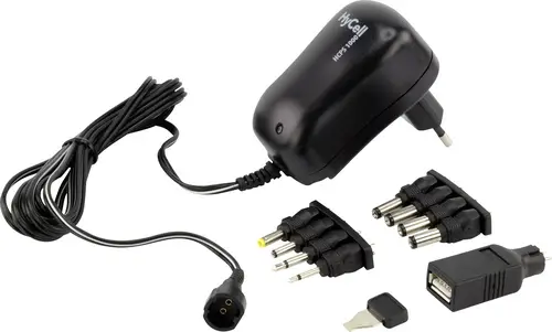 HyCell 1201-0007 Steckernetzteil, einstellbar 3 V/DC, 4.5 V/DC, 5 V/DC, 6 V/DC, 7.5 V/DC, 9 V/DC, 12 V/DC 1000mA 12W