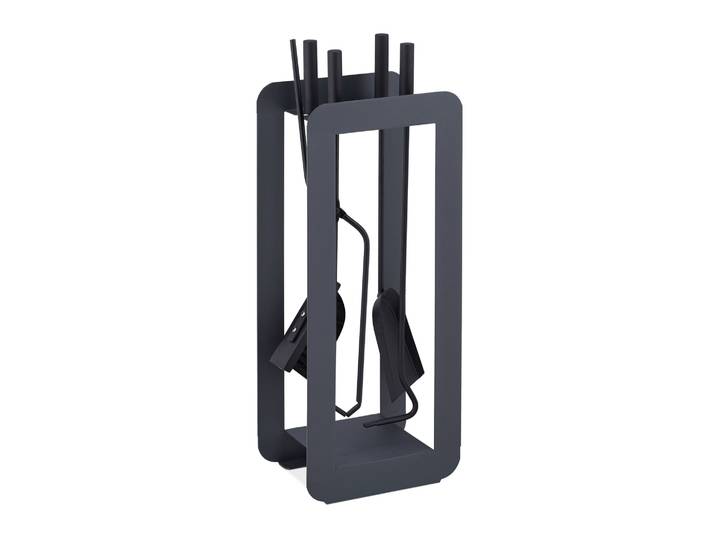 Kaminbesteck 5tlg. Schwarz-Grau