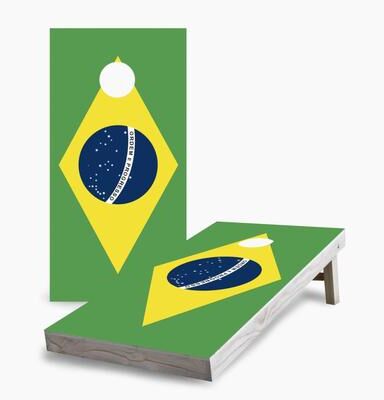 Skip's Garage Brazilian Flag Regulation 2x4 Cornhole Game Set