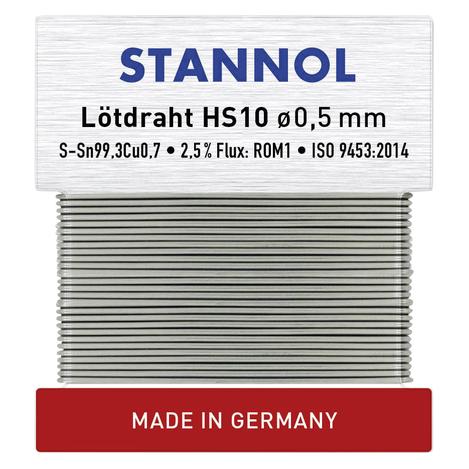 Stannol HS10 Lötzinn, bleifrei bleifrei Sn99,3Cu0,7 ROM1 10 g 0.5 mm (Lötzinn) (508594)