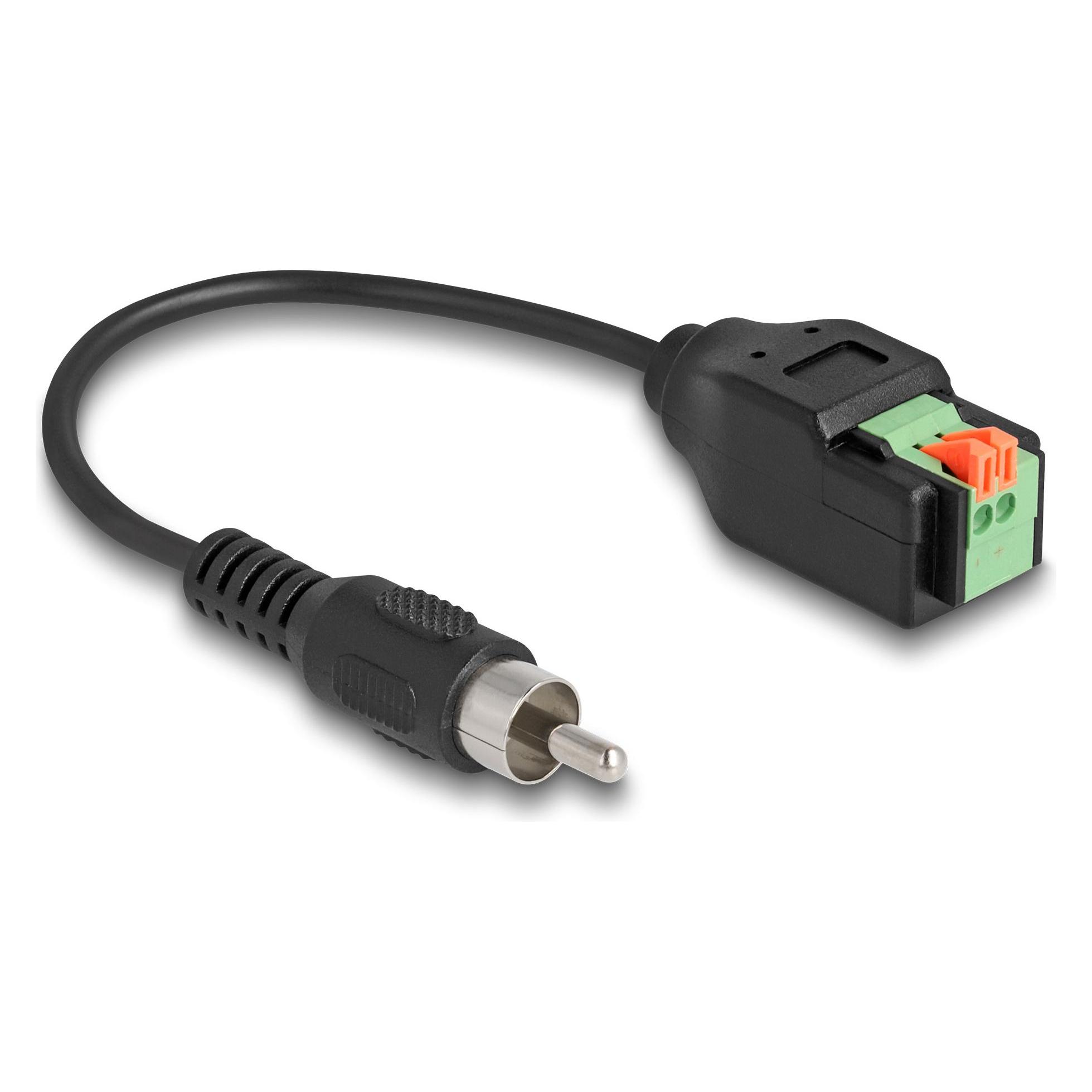 Delock Kabel Cinch Stecker zu Terminalblock Adapter mit Druc (66254)