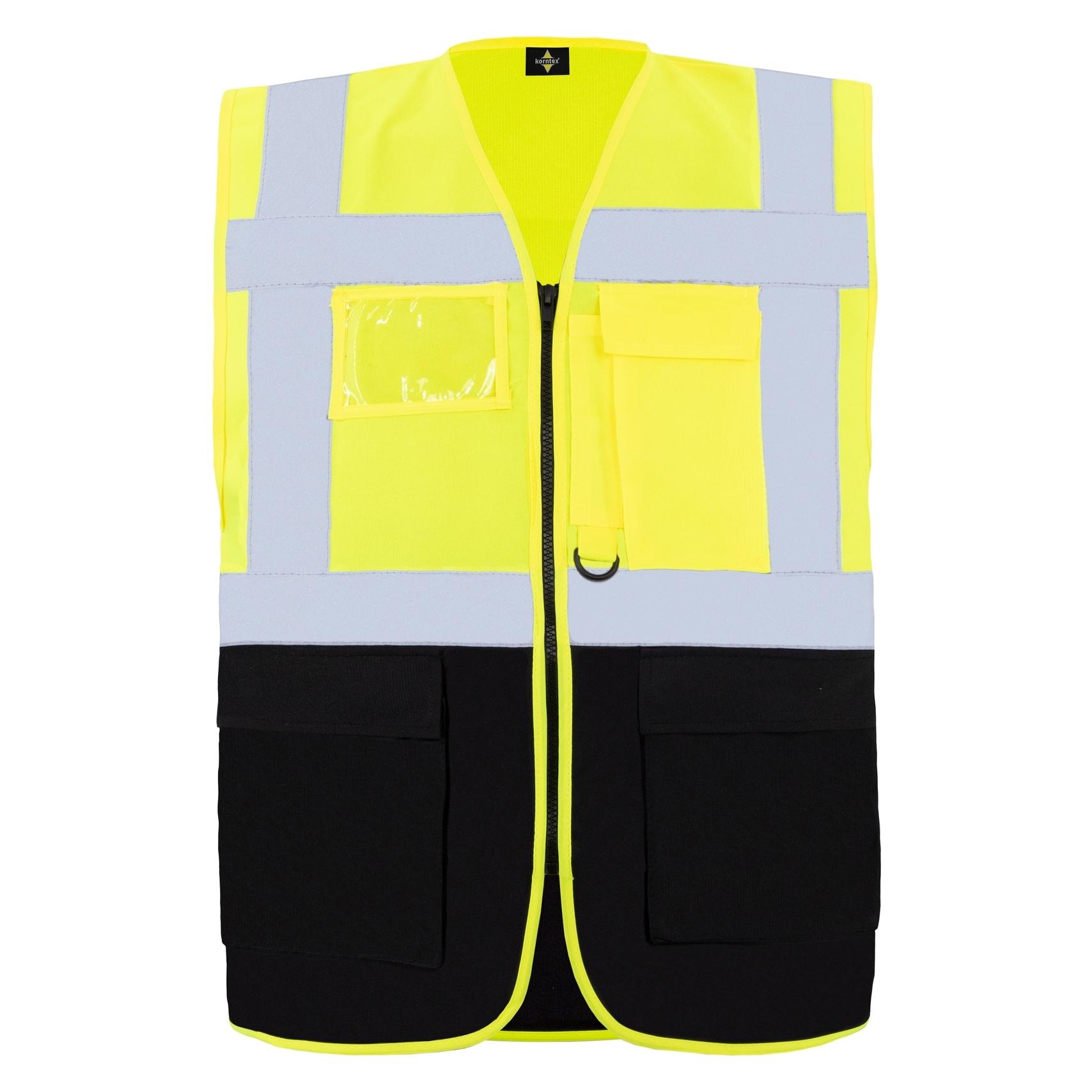 Korntex Warnweste Multifunktional Hamburg Gelb/Schwarz 360° Sicherheit 4XL EN ISO 17353 KXCMF (4XL) (KXCMFSG4XL)