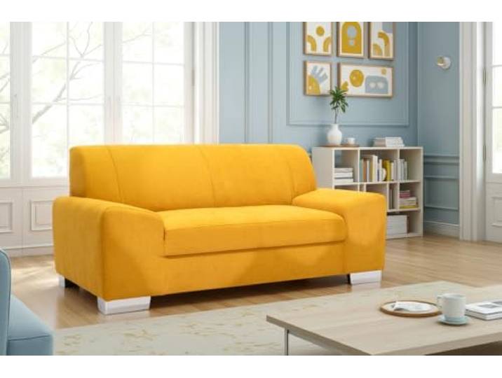 DOMO. collection Sofa Alisson, 2er Couch, 2 Sitzer, 2er Garnitur, Polstergarnitur 164 x 83 x 75 cm (BxTxH), in gelb
