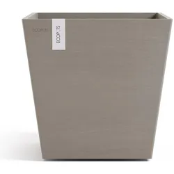 Ecopots, Blumentopf, Rotterdam 35 + Water Reservoir White Grey (35 x 35 x 34.40 cm)