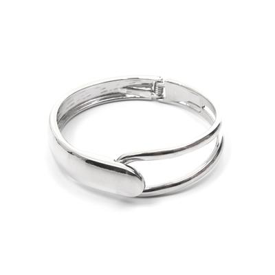 Armreif FIRETTI "Armschmuck Klapparmreif", grau (metallfarben), Armbänder, Damen, Metall, Armreif